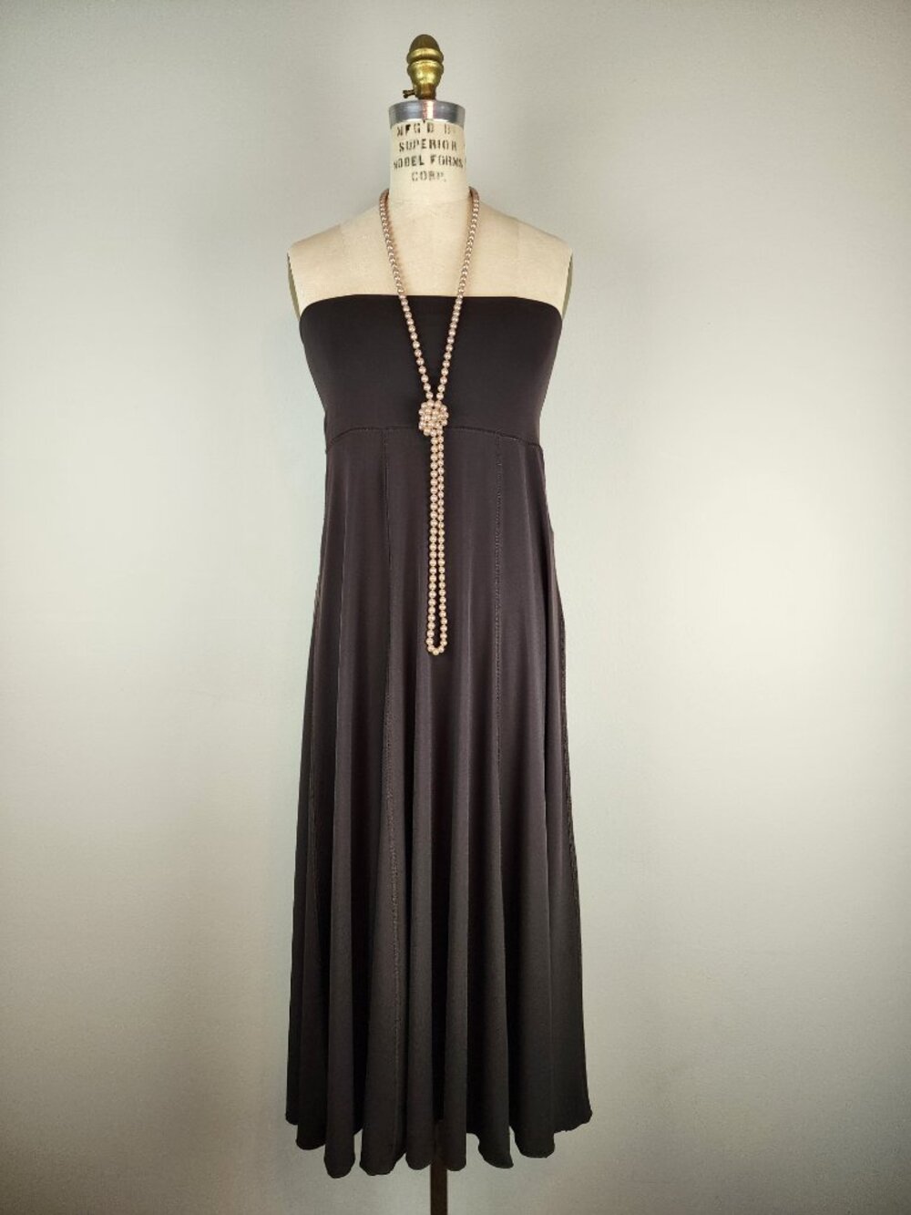 Vintage CAbi Foldover Chocolate Brown Convertible Maxi Skirt / Dress #816